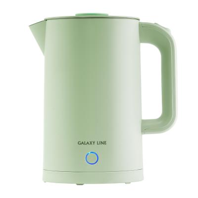 Чайник Galaxy LINE GL 0362 фисташковый, двойная стенка из нерж.стали и пластика, 2200 Вт, 1,7 л