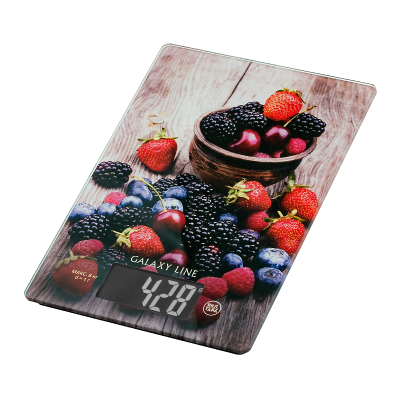 Весы кухонные Galaxy LINE GL 2819  стекло "ягоды"