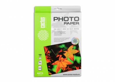 Фотобумага Cactus CS-MA6190100 A6/190г/м2/100л./белый матовое для струйной печати