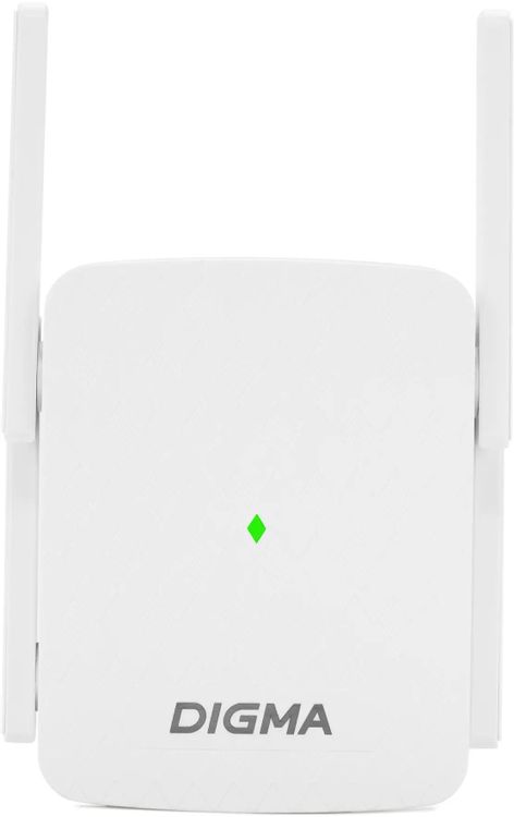 Беспроводной повторитель (репитер) Digma D-WR310 (D-WR310V2) N300 Wi-Fi белый