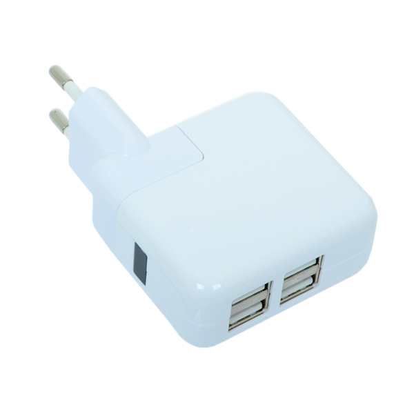 Зарядное устроиство USB от сети питания 220В Gmini GM-WC-184-4USB с 4 USB портами, белый