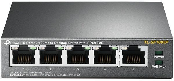 Коммутатор TP-Link  TL-SF1005P 5x100Mb 4PoE 58W неуправляемый