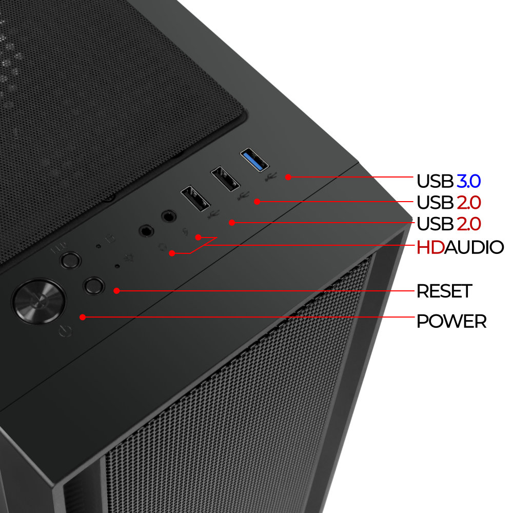 Корпус mATX MidiTower Ginzzu CL530 