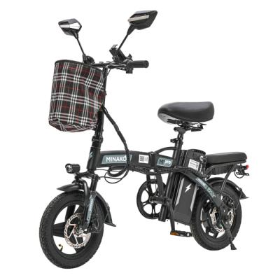 Электровелосипед Minako M1 PRO черный колеса 14'', 48V/10А, складной, до 40км на заряде