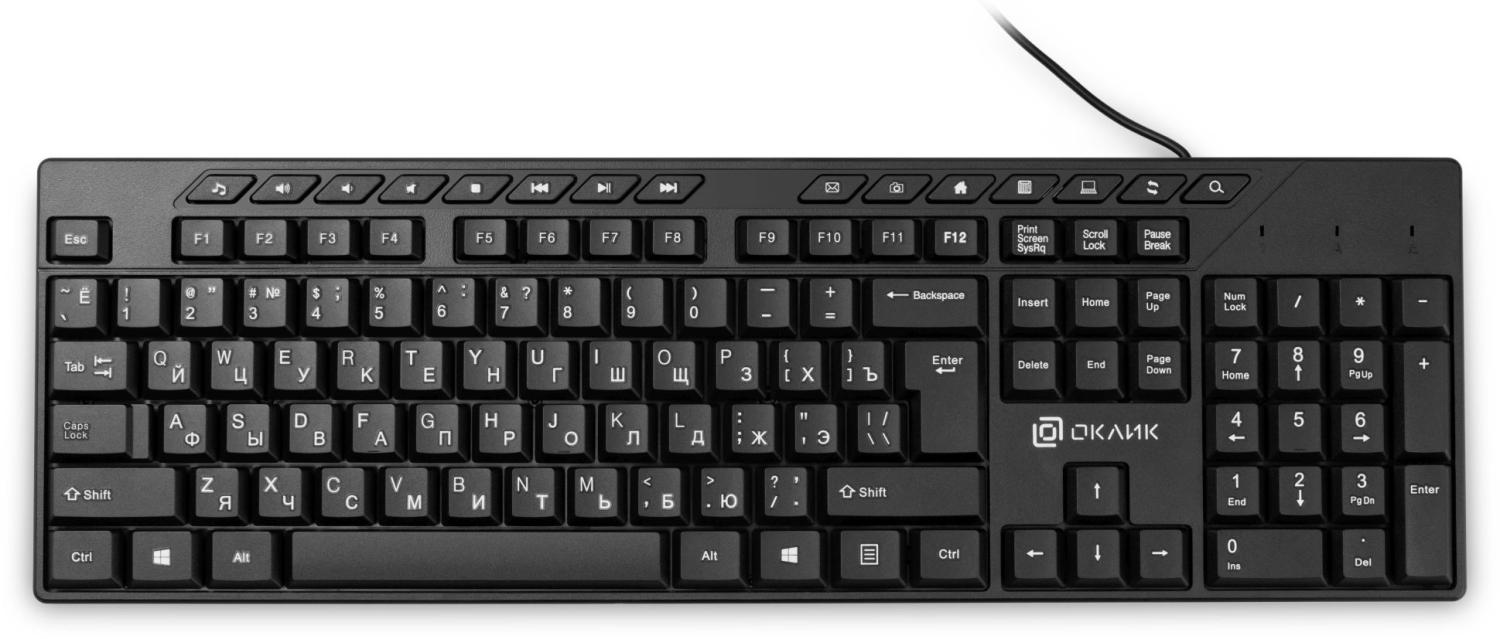 Клавиатура Oklick 125M черный USB
