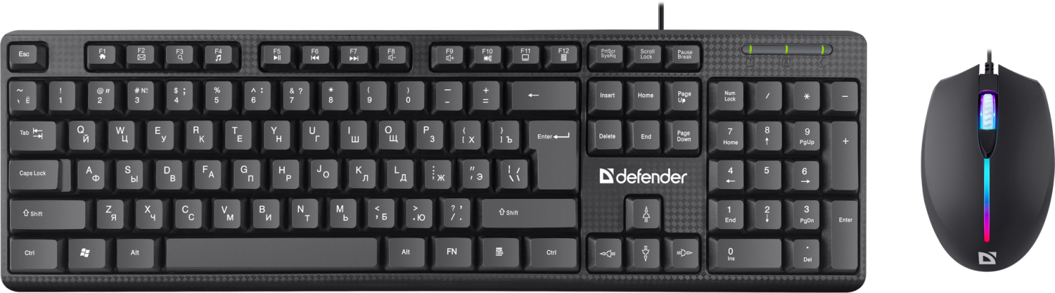 Клавиатура+мышка Defender Triumph C-991 RU,черный,полноразмерный,1.8м