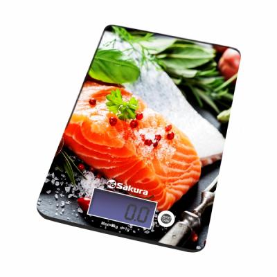 Весы кухонные электронные Sakura SA-6075F 8кг рыба