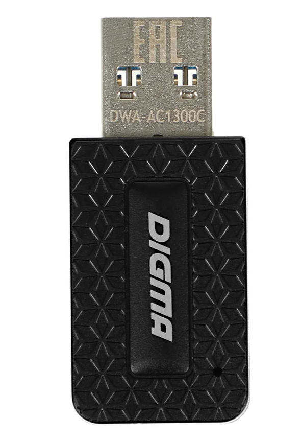 Сетевой адаптер Wi-Fi Digma DWA-AC1300C AC1300 USB 3.0 (ант.внутр.) 1ант.