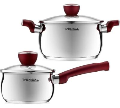 Набор посуды Vensal Joli 1548VS 4пр из кастрюли 3,3л(20см) и ковш 1,1л. нерж. с крыш.