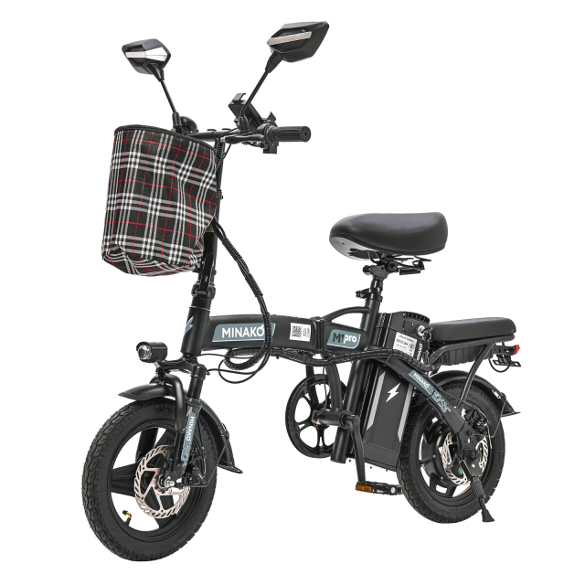 Электровелосипед Minako M1 PRO черный колеса 14'', 48V/10А, складной, до 40км на заряде