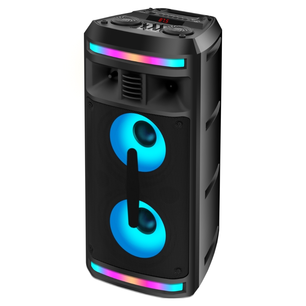 Колонка Ginzzu GM-208, Акустическая система Midi RGB/BT/USB/TF/FM/ДУ