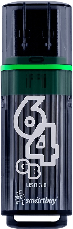 Флэш-память USB_ 64 GB Smartbuy Glossy series темно-серый (SB64GBGS-DG)