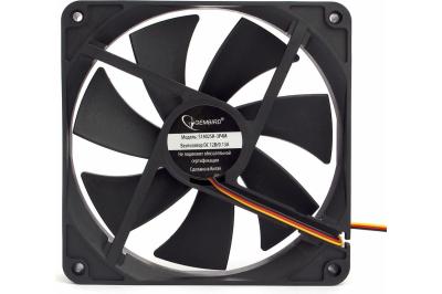Вентилятор Gembird S14025H-3P4M, 140x140x25  гидродинамический тихий 3 pin/4pin Molex провод 40 см