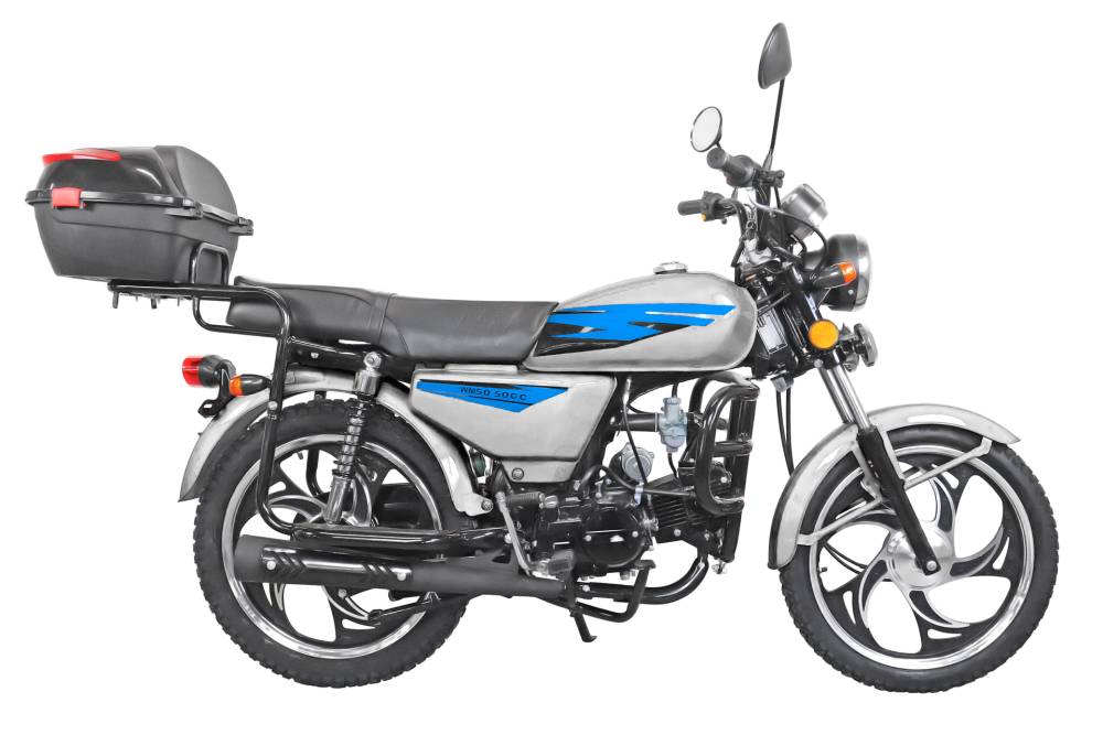 Мопед KT50 Alpha ЛЮКС (Тюнинг) (компл-я Люкс, сигн.с автозап,пласт.кофр) СЕРЕБРИСТЫЙ	42174