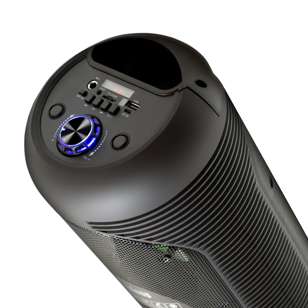 Колонка Ginzzu GM-210, Акустическая система Midi RGB/BT/USB/TF/FM/ДУ