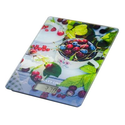 Весы кухонные Galaxy LINE GL 2818  стекло "ягоды"