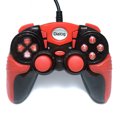 Джойстик DIALOG Action GP-A15 - вибрация, 12 кнопок, USB, черно-красный