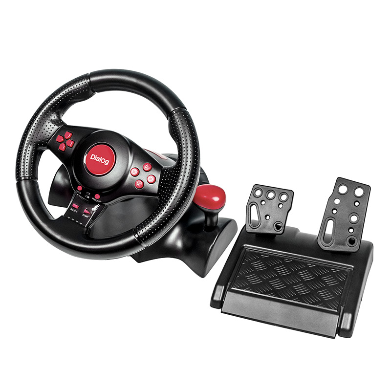 Руль Диалог GW-230VR Dialog Fast Drive - вибро, 2педали+рычаг, PC USB/PS4&3/XB1&360/Android