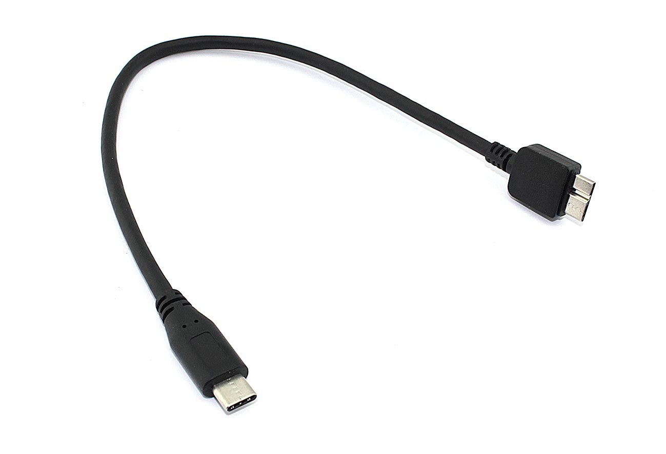 086998 Кабель Type-C на Micro USB Type B кабель 25см черный(для внешних жестких HDD в разъем Type-C)