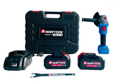 Шлифмашина угловая Nortool CGA21B аккумуляторная 21В, 125мм, 2акк., 4Ач, бесщет.