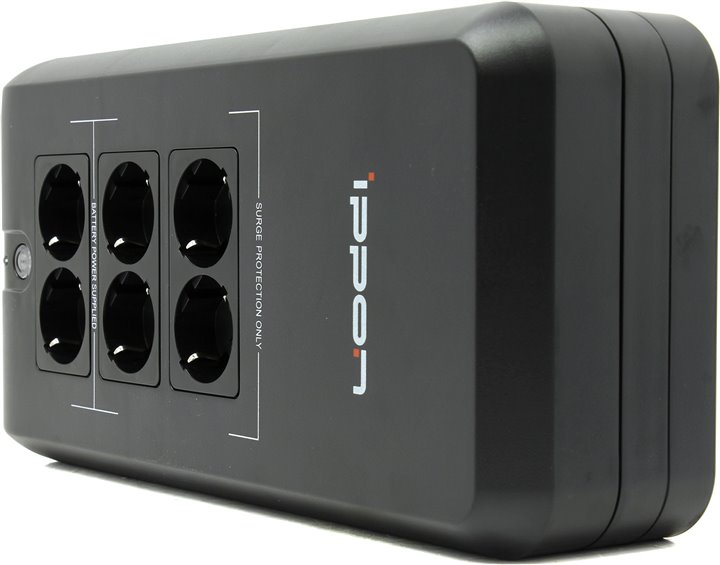 Источник б.п. UPS IPPON BACK Verso 800VA(420Вт/12В/9Ач х1шт/170-270В/евро-розетки 6шт.)Black