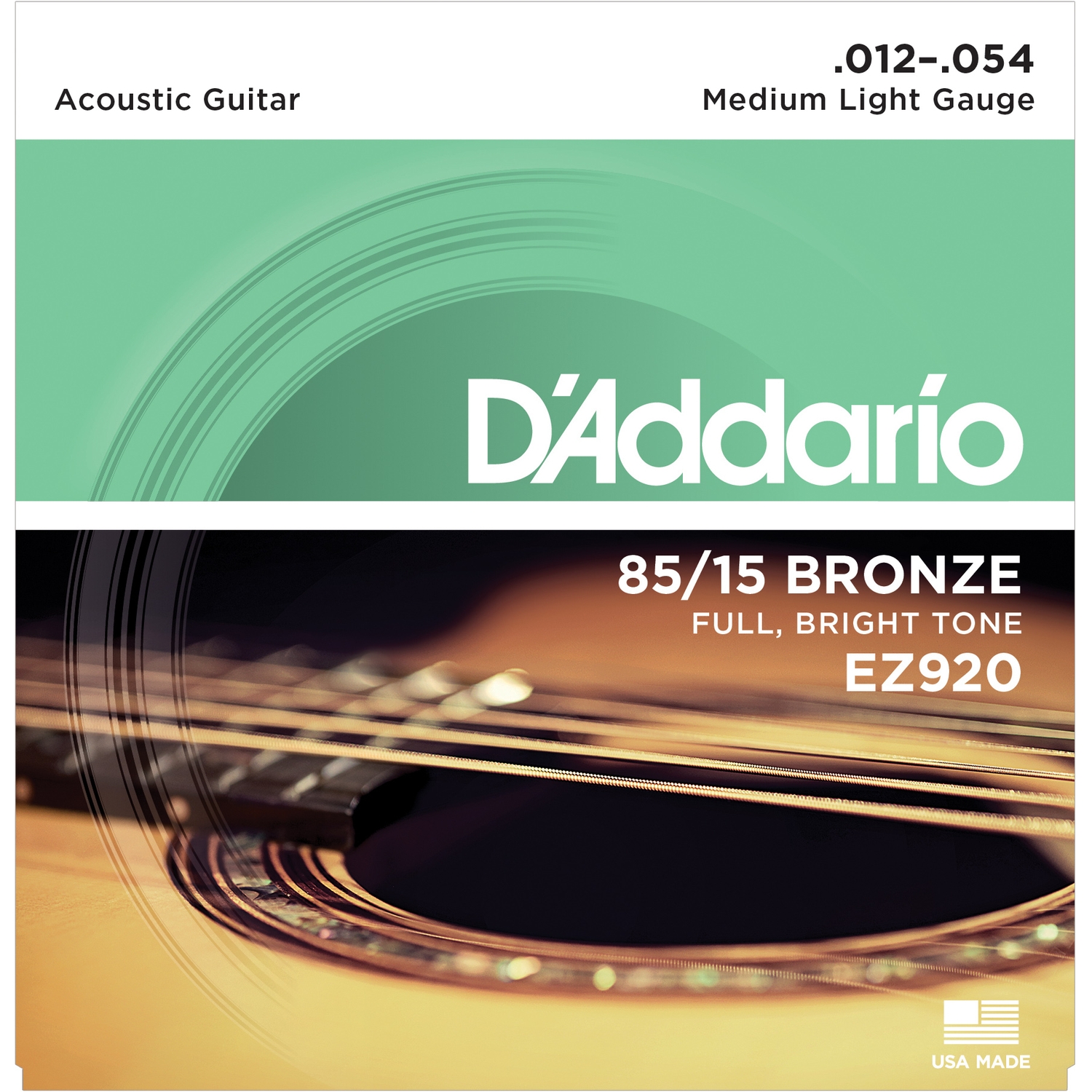Струны для акустической гитары D'Addario EZ920 <бронза 85/15, Medium Light 12-54>