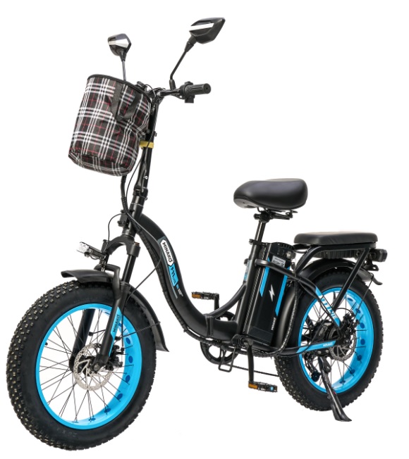 Электровелосипед Minako F11 Lite черный колеса 20'', 48V/20А, складной, до 80км на заряде