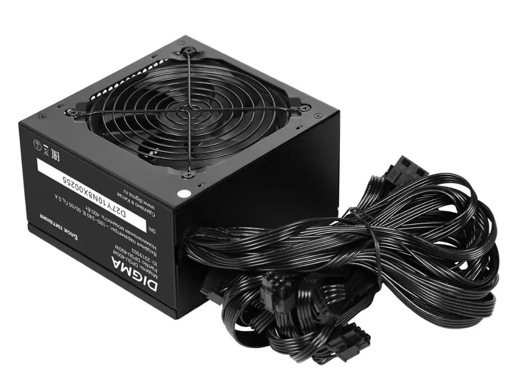 Блок питания 400W Digma DPSU-400W (20+4pin) 120mm fan 3xSATA