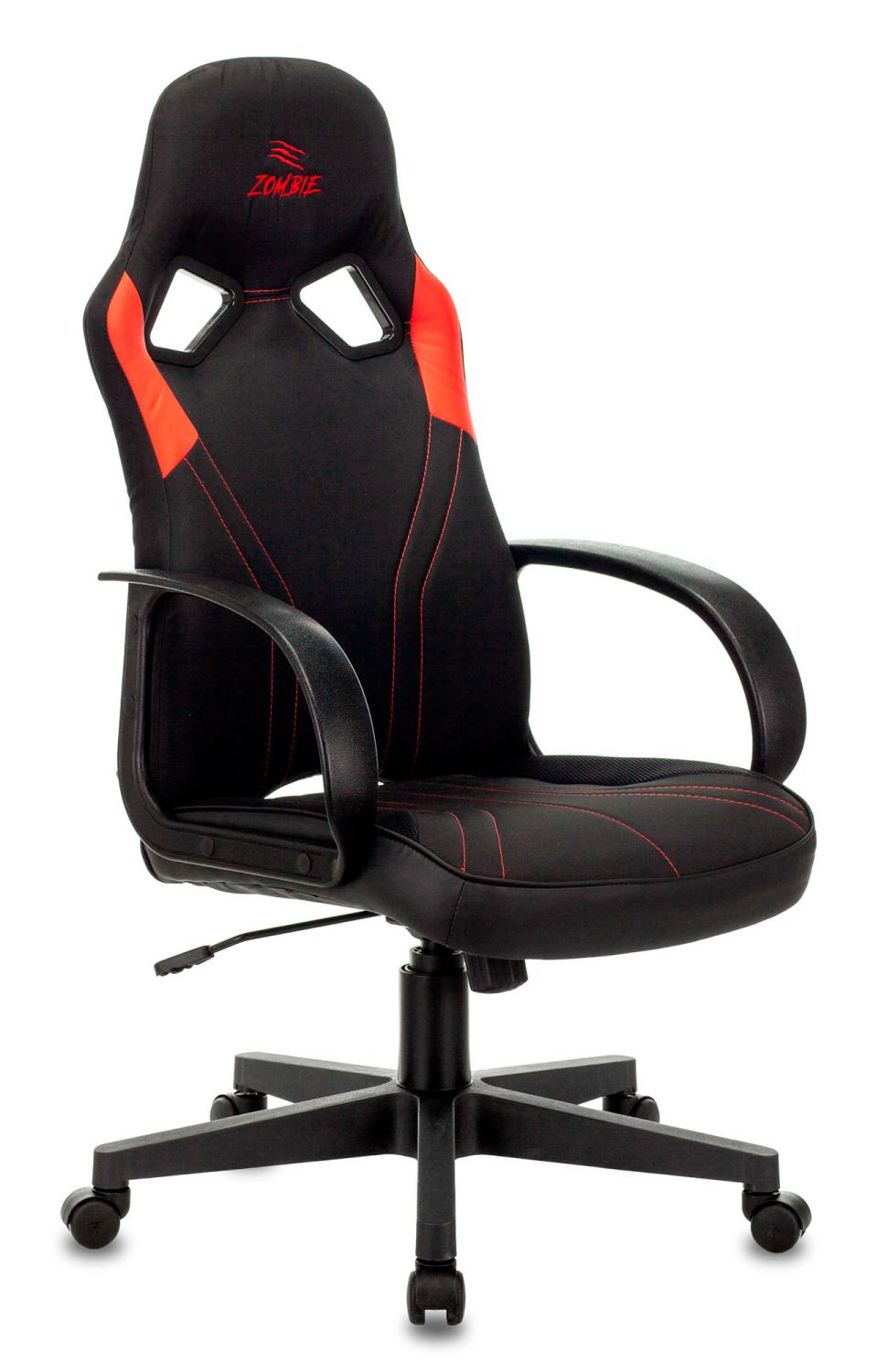 Кресло игровое Zombie RUNNER RED черный/красный искусст.кожа/ткань крестовина пластик