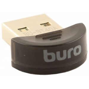 Контроллер Bluetooth USB Buro BU-BT40A Bluetooth 4.0+EDR class 1.5 20м (диск ПО) черный