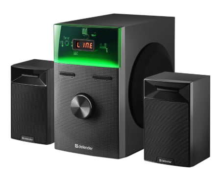 Колонки DEFENDER Tresor, акустическая 2.1 система 50 Вт, BT/FM/USB/AUX/RC/Light 