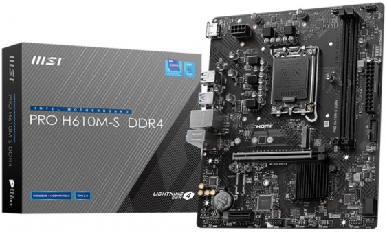 Материнская плата MSI PRO H610M-S DDR4 PCI-E mATX AC`97 8ch(7.1) GbLAN+HDM 2DDR4 M.2