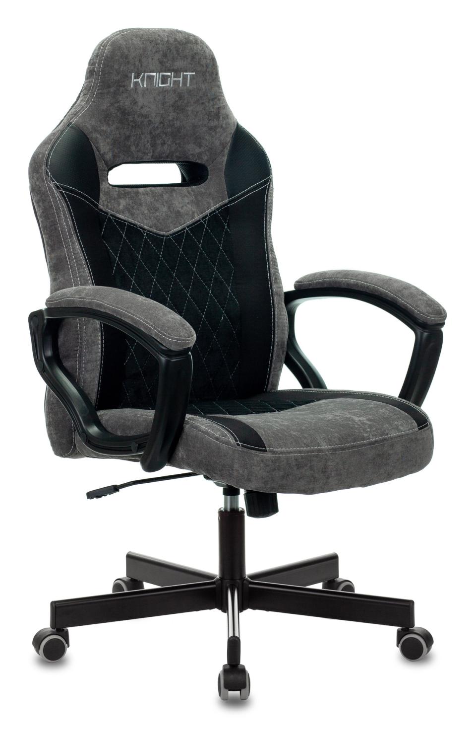 Кресло игровое Бюрократ VIKING-6 KNIGHT Fabric серый/черный с подголов. крестовина металл