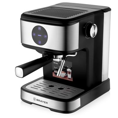 Кофеварка эспрессо рожковая Brayer 1105BR 850 Вт, 1,5 л, 20 бар, капучин, латте, сенсор управ