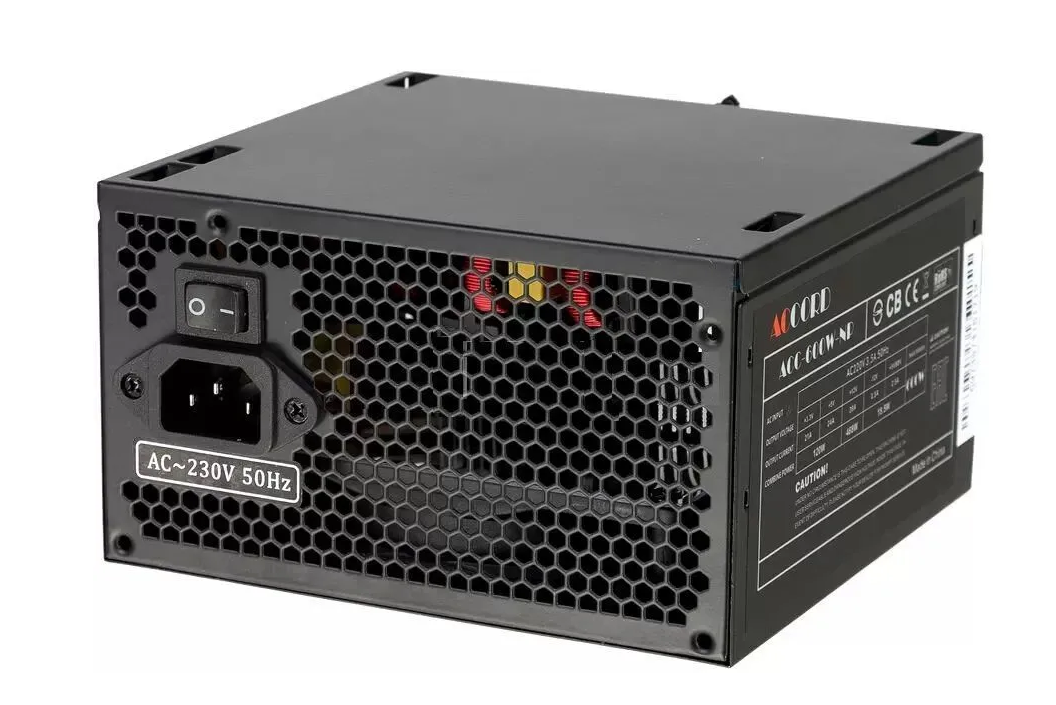 Блок питания 650W Accord ACC-650W-NP (24+4+4pin) 120mm fan 4xSATA ACC-650-NP