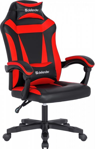 Игровое кресло Defender Master черный/красный, полиуретан, 50мм