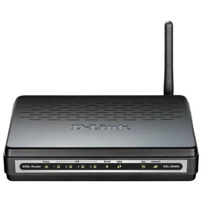 Модем D-Link DSL-2640U (RB/U2B)  Annex B, внешний  ADSL2/2+, 802.11g, Wi-Fi, 4*LAN 10/100, сплиттер