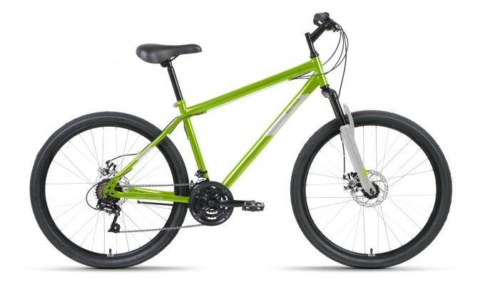 Велосипед ALTAIR MTB HT 26 2.0 D (26" 21 ск. рост. 19") 2022, зеленый/серый