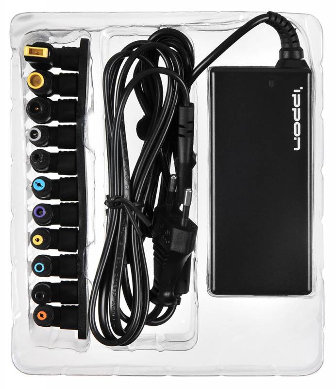 Универсальный адаптер для ноутбуков Ippon E70 автоматический (15-19.5В,70W/4.7A,11  коннекторов)