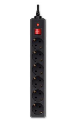 Сетевой фильтр Buro 600SH-3-B 3м (6 розеток) черный (коробка)